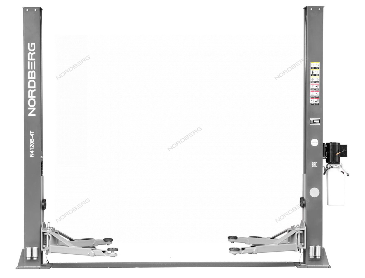 Подъемник двухстоечный 4 т, 380 В, серый NORDBERG N4120B-4G_3+2_380 — Фото 1